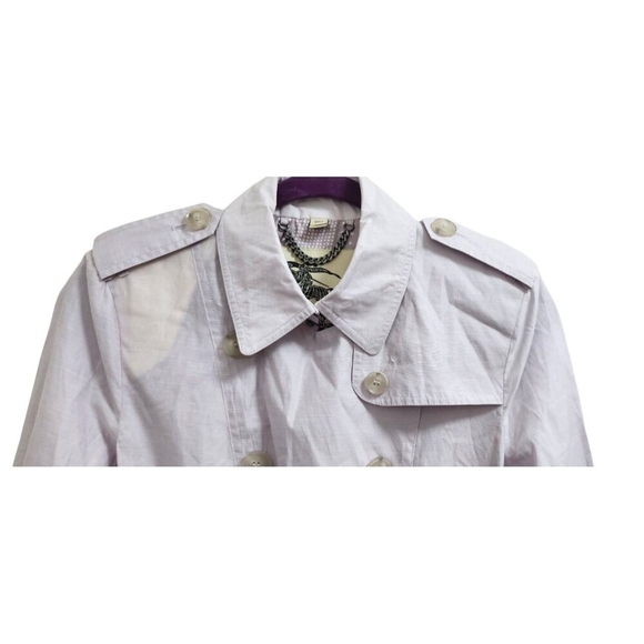 Burberry Coat - Sandringham Short Trench color light lavender Size 8 - Picture 4 of 16